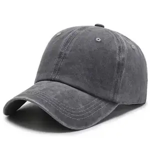 Custom Logo Unisex Adult Vintage Cotton Washed Distressed Baseball Cap Plain Sports Caps Adjustable Dad Hat
