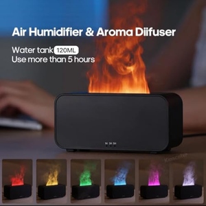 Nuevo Humidificador para Chimenea, Difusor de Aceites Esenciales Ultrasónico, Humidificador con Efecto de Llama de Siete Colores, Difusor de Aroma - Product Image 2