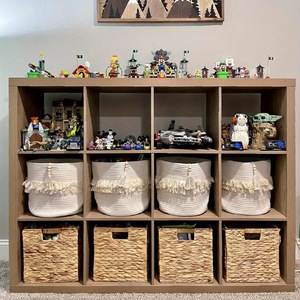 ตะกร้าหวายใส่น้ำผักตบชวาแบบทันสมัยอุปกรณ์จัดระเบียบในห้องน้ำแบบทอมือสำหรับใส่ผ้าขนหนูเป็นของขวัญ - Product Image 5