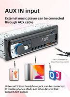BQCC Lecteur MP4 Voiture Universel 1 Din 12V Autoradio avec Lumières 7 Couleurs, TF/2USB/FM/BT/AUX/Contrôle APP, Recharge Rapide USB, MP3 APE FLAC