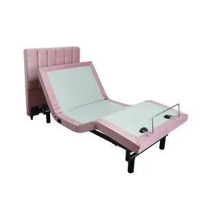 Высококачественная Регулируемая электрическая односпальная кровать, новый современный розовый дизайн принцессы для детской спальни для дома, отеля из дерева