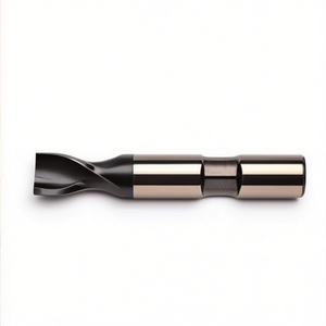 Hss Co <b>Cutter</b> Ta1414 TiAlN Coated 30 Degree Helix Short For Slots 2 Cutting <b>Edges</b> Weldon Shank - Product Image 2