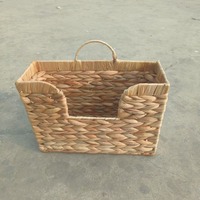 Porte-revues suspendu en herbe de gourde tressée, panier de rangement en rotin, organiseur de dossiers, décoration murale, panier décoratif suspendu