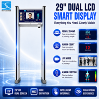 Détecteur de métaux portatif avec double écran LCD de 29 pouces, détection multi-zones, fonction de capture, alarme, positionnement rapide, sécurité renforcée 100+