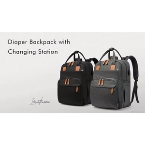 Sac à couches gratuit – Grand sac de voyage pour couches avec matelas à langer – Essentiels pour nouveau-nés pour la maman – Cadeaux de naissance et de douche pour bébé - Product Image 5