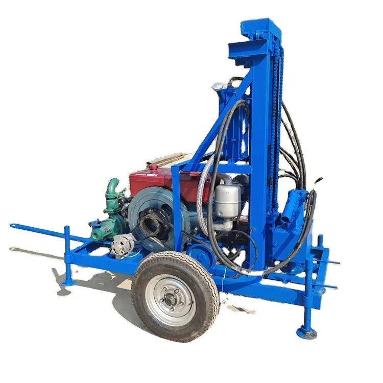 150m deep borehole water well drilling rig 22Hp35HP portable small diesel engine drilling rig hot selling