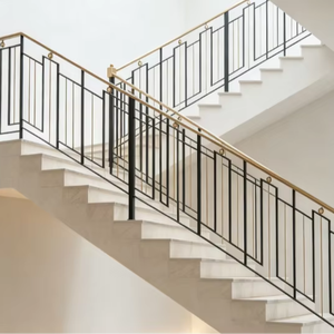 <span class=keywords><strong>Escalera</strong></span> Recta de Estilo Europeo Minimalista de Primera Calidad para Decoración de Interiores de Villas de Lujo, con Peldaños Naturales Antideslizantes y Estructura de Soporte Estable - Product Image 1