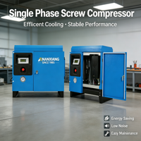 Compresseur d'air industriel à vis Nanxiang 5,5 kW, super silencieux, monophasé/triphasé, à entraînement direct pour atelier