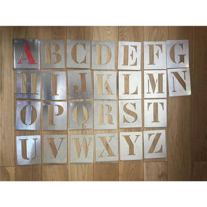 Nomor huruf Alphbet 1 "2" 3 "4" stensil 152025304050607080mm template stensil untuk kain lukisan gambar stensil logam - Product Image 5