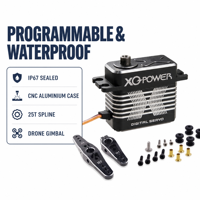 Servo para Gimbal de Dron 60KG XQ POWER XQ-8060D Motor sin Núcleo Programable IP67 Impermeable Carcasa de Aluminio CNC para Coche RC Robot 8.4V
