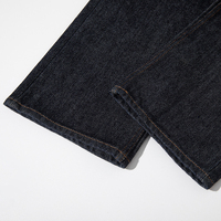 Denim épais liseré de haute qualité 25 oz fermeture à glissière bleu foncé jambe droite Cargo Jeans pantalon pour hommes
