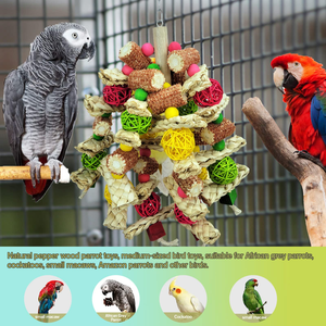Offre Spéciale : Jouets en Bois Naturel Sûr pour Oiseaux, Perchoir et Jouets à Mâcher pour Perroquets, Anneau de Jouet - Product Image 5