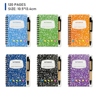 Mini carnet à spirale avec stylo, notes adhésives, carnet de notes A6 avec porte-stylo, carnet d'écriture portable, logo personnalisé, impression OEM
