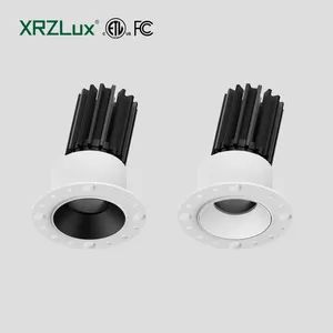 XRZLux Trimless Ceiling Spotlight Aluminum Anti-glare Round ETL LED Down Light 10W Recessed Adjustable Downlight For Home Hotel