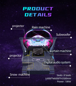 Phổ biến nhất nhiều người chơi VR trò chơi 360 chiếu mái vòm rạp chiếu phim 3D 4D 9D rạp chiếu phim thực tế ảo roller coaster giả lập - Product Image 2