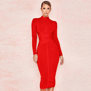 Vestido Ajustado de Manga Larga para Mujer, Sexy, con Vendaje, Vestidos de Mujer Casuales, Baratos, para Fiesta, Noche, Graduación, Eventos Formales - Product Image 4