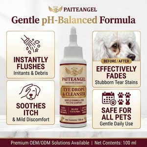 Nettoyant <span class=keywords><strong>pour</strong></span> <span class=keywords><strong>les</strong></span> <span class=keywords><strong>yeux</strong></span> des animaux de compagnie, dissolvant doux des taches lacrymales, soulage <span class=keywords><strong>les</strong></span> démangeaisons, 100 ml, certifié GMP, OEM ODM - Product Image 1