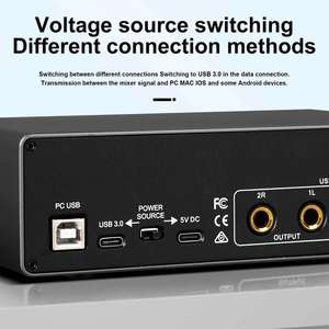 Interfaz de Audio USB Profesional de 192khz con Alimentación Phantom de 48V para Transmisión en Vivo, Estudio, Podcast, Tarjeta de Sonido - Product Image 6
