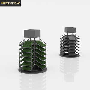 Présentoir rotatif à 4 faces en métal noir mat pour échantillons de gazon et blocs de pelouse pour salle d'exposition - Product Image 2