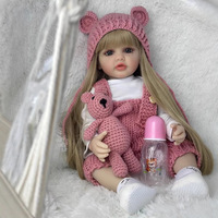 Poupée Bébé Nouveau-Né Reborn en Silicone de 24 Pouces, Réaliste, Corps en Tissu Grand, Poupée de Tout-Petit pour Filles, Jouet Modèle de Mode