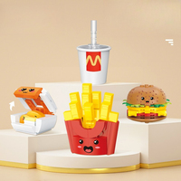 Mini blocs de construction Hamburger Frites Ensemble de construction Modèle réaliste de restauration rapide Jouets alimentaires Kawaii pour la décoration intérieure OEM