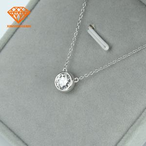 Collier avec pendentif tendance pour femme, bijoux cadeau, argent sterling 925 plaqué rhodium, 10k/12k/14k/18k, moissanite blanche jaune - Product Image 5