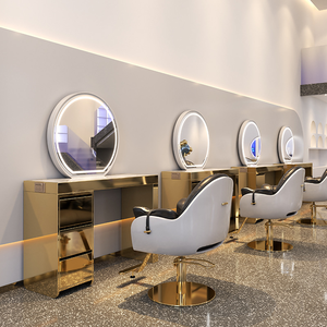 Muebles para Salón de Belleza y <span class=keywords><strong>Barber</strong></span>ía, Mesa de Espejo Brillante para Mujeres, Hecha de Vidrio - Product Image 4