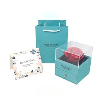 Boîte à fleurs pour la Saint-Valentin LOGO personnalisé estampage à chaud dans une variété de couleurs en option boîte d'emballage de bijoux en acrylique pour savon fleur