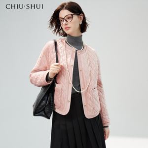 Giacca Corta Leggera da <span class=keywords><strong>Donna</strong></span> Stile <span class=keywords><strong>Moderno</strong></span> Cinese Cappotto con Scollo a Giro e Chiusura Monopetto <span class=keywords><strong>Abbigliamento</strong></span> di Design da <span class=keywords><strong>Donna</strong></span> - Product Image 1