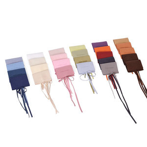 Custom logo Size Flap Suede Microfiber Jewellery Bag Flat <b>Envelope</b> Packaging Luxury Jewelry Package Pouch with Ribbon for Ring - Product Image 4