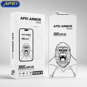 กระจกนิรภัย APEI Plus 300C ขอบโค้งขนาดใหญ่ สำหรับ <span class=keywords><strong>iPhone</strong></span> 18 17 Pro Max ความแข็ง 9H ป้องกันหน้าจอเต็มจอ ขายส่ง - Product Image 1