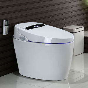 Vente directe WC intelligent de qualité hôtelière avec chasse automatique, capteur, siège chauffant, télécommande, drainage P-trap/S-trap, à poser au sol S - Product Image 1