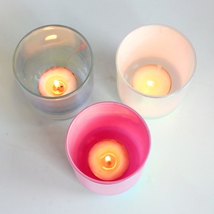 Fengjun hiện đại Ngọc trai óng ánh dưới xi lanh nến Tàu màu hồng trắng bê tông Lọ trang trí nội thất rỗng nến thơm - Product Image 5