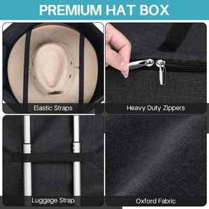 Hat Storage <b>Box</b> for Women & Men, Hardboard Support Hat Boxes with 1 Door Hook Hat Organizer - Product Image 4
