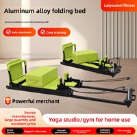 Lit de Pilates pliable haut de gamme en alliage d'aluminium noir personnalisable, modèle 0206, origine Shandong, pour studios de yoga