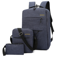 Ensemble de sac à dos 3 pièces tendance pour étudiants, adolescents, loisirs en plein air, voyages, livres, école, ordinateur portable, fermeture éclair, en polyester Oxford