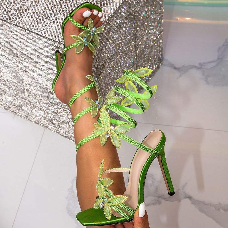 Green Leaf Heels Green Leaf Heels Strappy Leaf Heels – Outfit Made