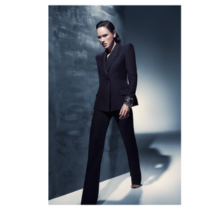 Prix usine Blazer Femme Avec Pantalon Style De Luxe En Stock Nina Pantalon Évasé Tissu De Haute Qualité Enzo Vietnam Usine - Product Image 2