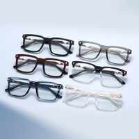 Monture de lunettes carrée unisexe FALAIER TR90 anti-lumière bleue, style européen et américain, sans correction, tendance mode