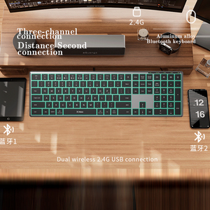 JOMAA Backlit <strong>Wireless</strong> <strong>Keyboard</strong> <strong>and</strong> <strong>Mouse</strong> Multi-<strong>Device</strong> Rechargeable <strong>Mouse</strong> <strong>and</strong> Aluminum Alloy <strong>Keyboard</strong> Set for Laptop Tablet PC - Product Image 4
