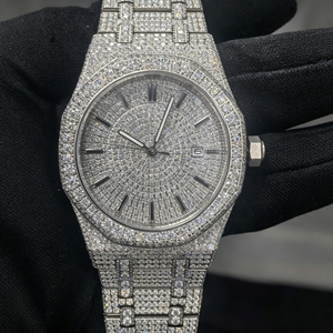 Montre VVS Moissanite pour homme, entièrement sertie de diamants, mouvement automatique, montre de luxe Hip Hop - Product Image 2