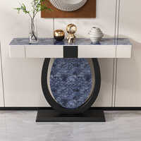 Mesa consola moderna de metal con cajón de entrada semicircular para sala de estar muebles para el hogar