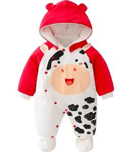 Combinaisons pour bébés, combinaisons pour nouveau-nés, tenues en coton pour l'automne et l'hiver avec chapeau et pieds, combinaison unisexe pour bébé, douce et chaude - Product Image 1