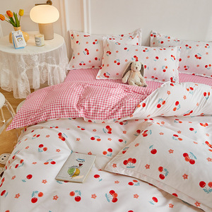 Set di Biancheria da Letto Stile Fresco, Lenzuolo e Copripiumino Singolo per Ragazze Adolescenti, 3 o 4 Pezzi per Dormitorio Universitario - Product Image 4