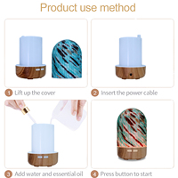 Diffuseur d'huiles essentielles ultrasonique 100 ml, lumière LED 7 couleurs, humidificateur à brume froide pour voiture et maison, alimentation USB
