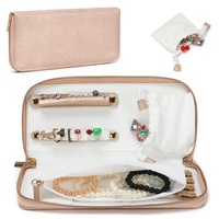 Organisateur de bijoux en cuir PU vert crocodile de luxe, pliable, pour voyage, pour bagues et colliers, fabriqué en usine BSCI