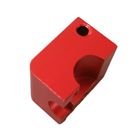 Bloc de serrage en aluminium anodisé rouge usiné sur mesure par CNC, pièce de fixation à rainures semi-circulaires pour équipement d'automatisation