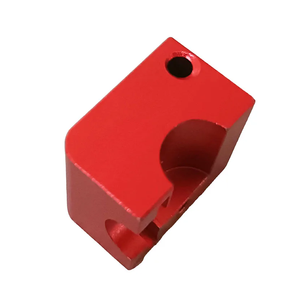 Bloque de sujeción de aluminio anodizado rojo, mecanizado CNC personalizado, pieza de fijación con ranura semicircular para equipos de automatización - Product Image 4