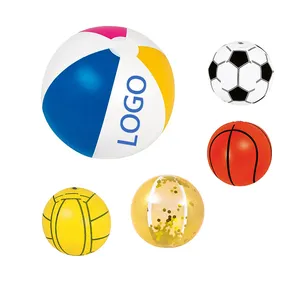 Palline gonfiabili in PVC con logo personalizzato palline da spiaggia colorate giocattoli per bambini che galleggiano sui giochi d'acqua della piscina per i bambini estivi