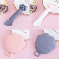 Ouvre-boîte pour animaux de compagnie facile à ouvrir, portable, anti-fuite, sans BPA, en silicone, avec motif de patte de chat, pour les boîtes de nourriture humide pour chats